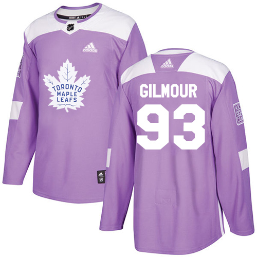 Adidas Maple Leafs #93 Doug Gilmour Purple Authentic Fights Cancer Stitched NHL Jersey